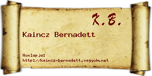 Kaincz Bernadett névjegykártya
