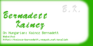 bernadett kaincz business card